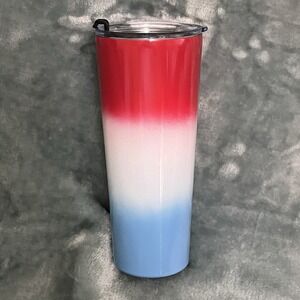 Americana Flag Red‎ White Blue Patriotic 20oz Tumbler With Lid